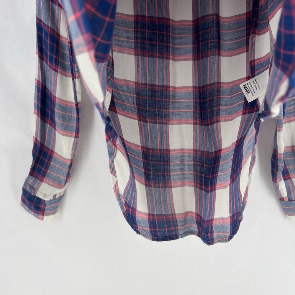 PAIGE Trudy Shirt Soft Plaid Casual Button Front‎ XS - Picture 7 of 16